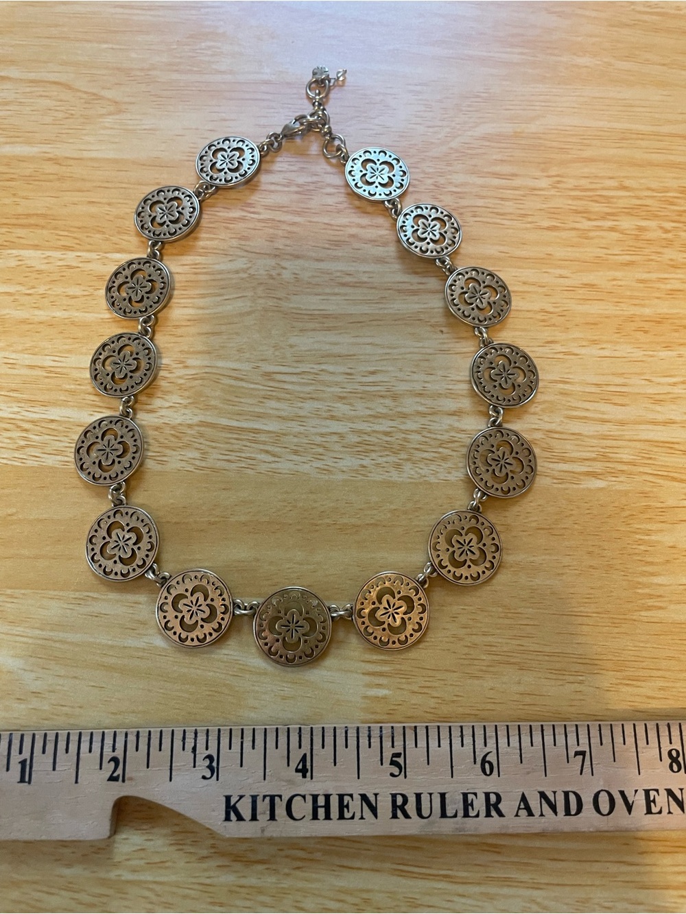 Lucky Brand Gold Floral Medallion Link Necklace - Elegant Women’s Jewelry